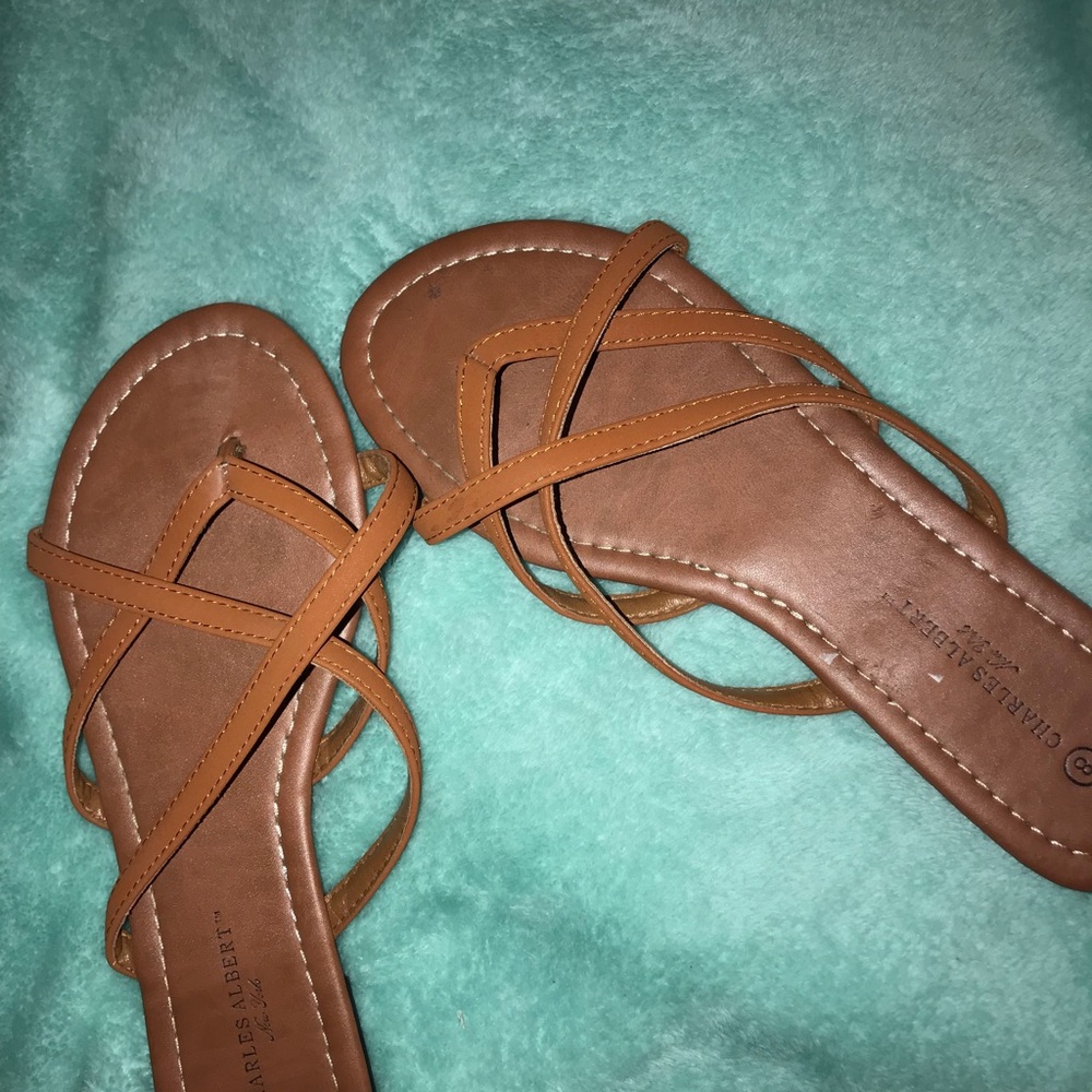 Brown strapping sandals